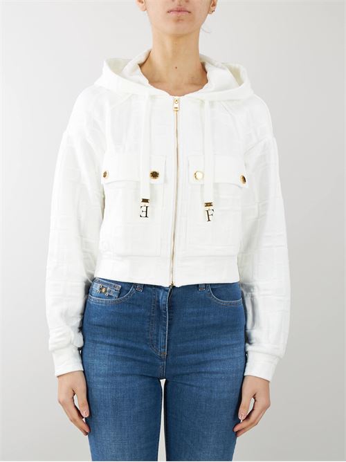 Jacquard cotton sweatshirt with hood and zip Elisabetta Franchi ELISABETTA FRANCHI |  | MD00541E2360